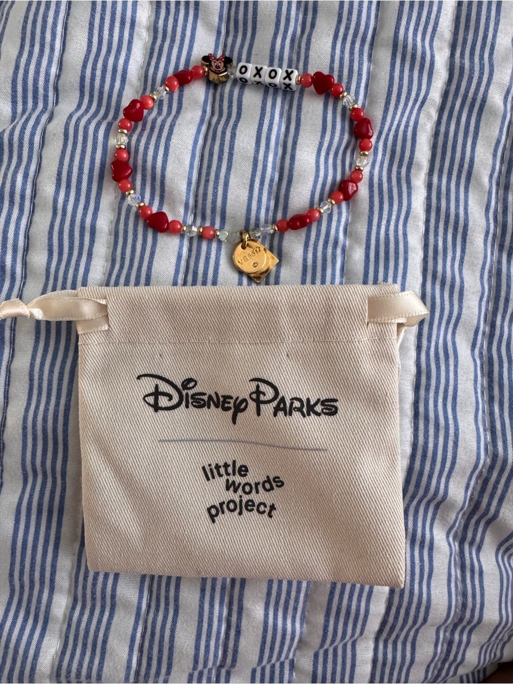 Disney Little Words Project Minnie Red Beaded 'XOXO' Charm Bracelet
